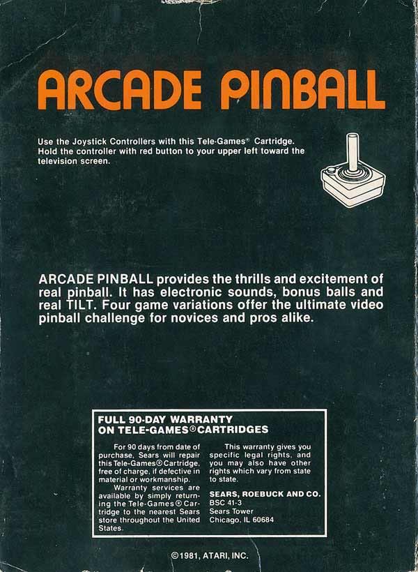 Arcade Pinball - Sears Tele-Game (Sears Tele-Games - 1-2) video game collectible - Main Image 2