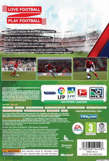 FIFA 12 - Microsoft Xbox 360 (Electronic Arts - 22) video game collectible [Barcode 5030930104108] - Main Image 2