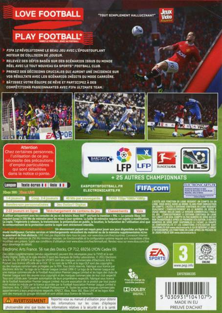 Fifa 12 - Microsoft Xbox 360 (1-4) video game collectible [Barcode 5030942104103] - Main Image 2