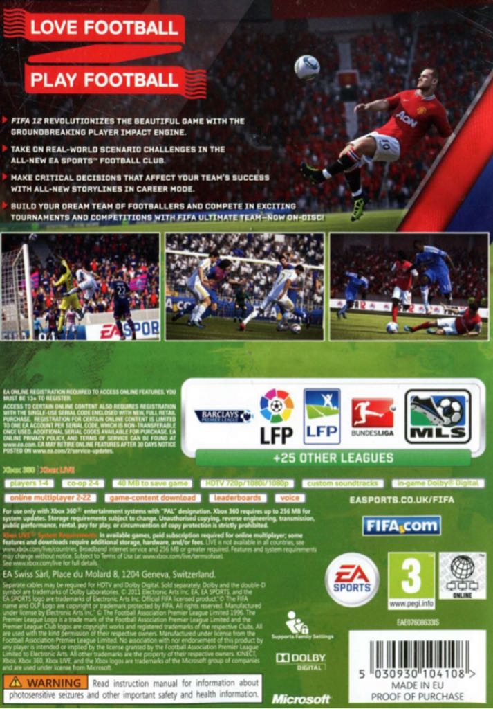 Fifa 12 - Microsoft Xbox 360 (Electronics Arts - 4) video game collectible [Barcode 777718882470] - Main Image 2