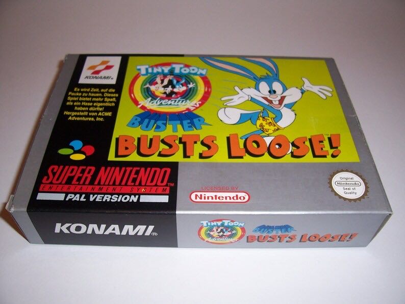 Tiny Toons Adventures: Buster Busts Loose! - Nintendo Super Nintendo Entertainment System (SNES) (Konami) video game collectible - Main Image 2