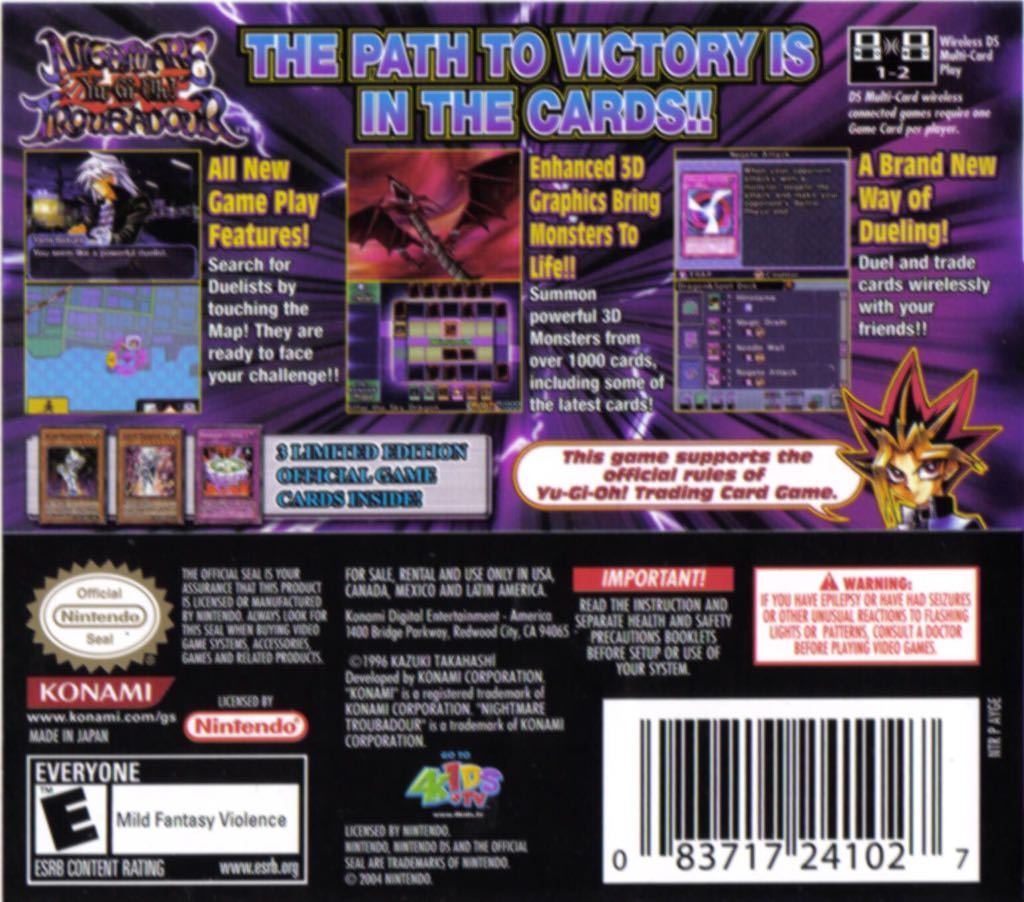 Yu-Gi-Oh! Nightmare Troubadour - Nintendo DS (Konami - 1) video game collectible [Barcode 083717241027] - Main Image 2