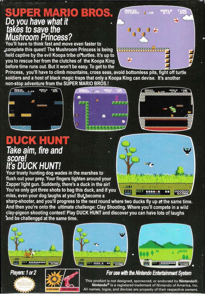 Super Mario Bros. / Duck Hunt - Nintendo Entertainment System (NES) video game collectible - Main Image 2