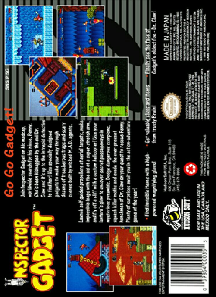 Inspector Gadget - Nintendo Super Nintendo Entertainment System (SNES) video game collectible - Main Image 2