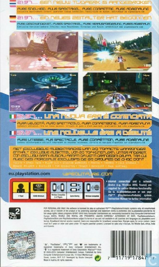 Wipeout: Pure - Sony PlayStation Portable (PSP) (Sony Computer Entertainment - 1) video game collectible [Barcode 711719679752] - Main Image 2