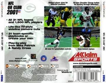 NFL Quarterback Club 2001 - Sega Dreamcast video game collectible - Main Image 2