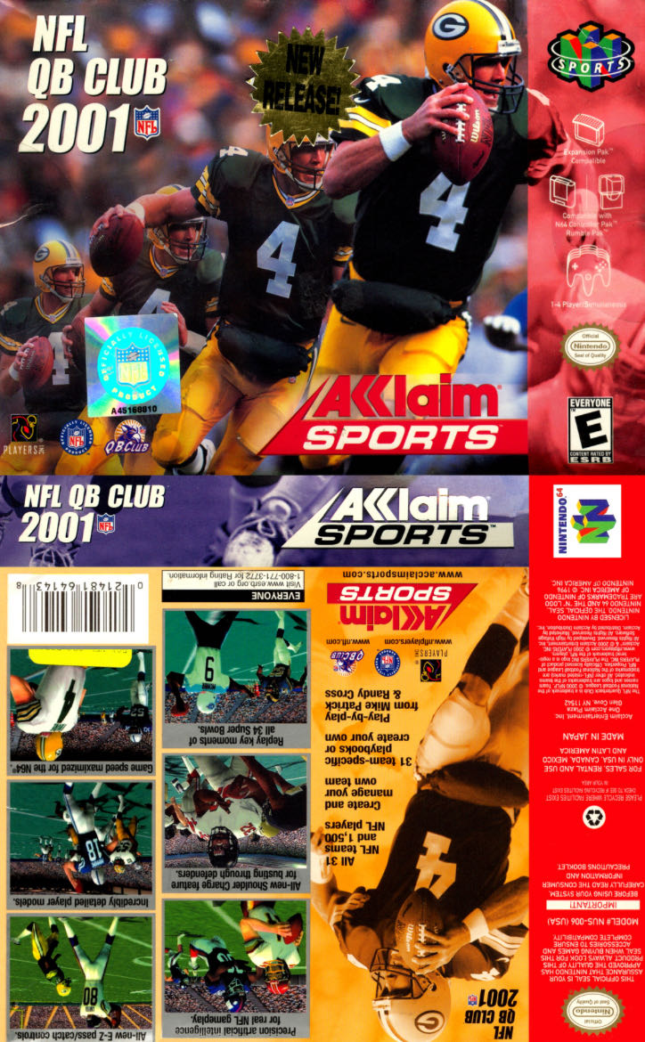NFL Quarterback Club 2001 - Nintendo 64 (N64) (Acclaim Entertainment - 1-4) video game collectible - Main Image 3