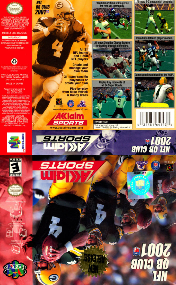 NFL Quarterback Club 2001 - Nintendo 64 (N64) (Acclaim Entertainment - 1-4) video game collectible - Main Image 4