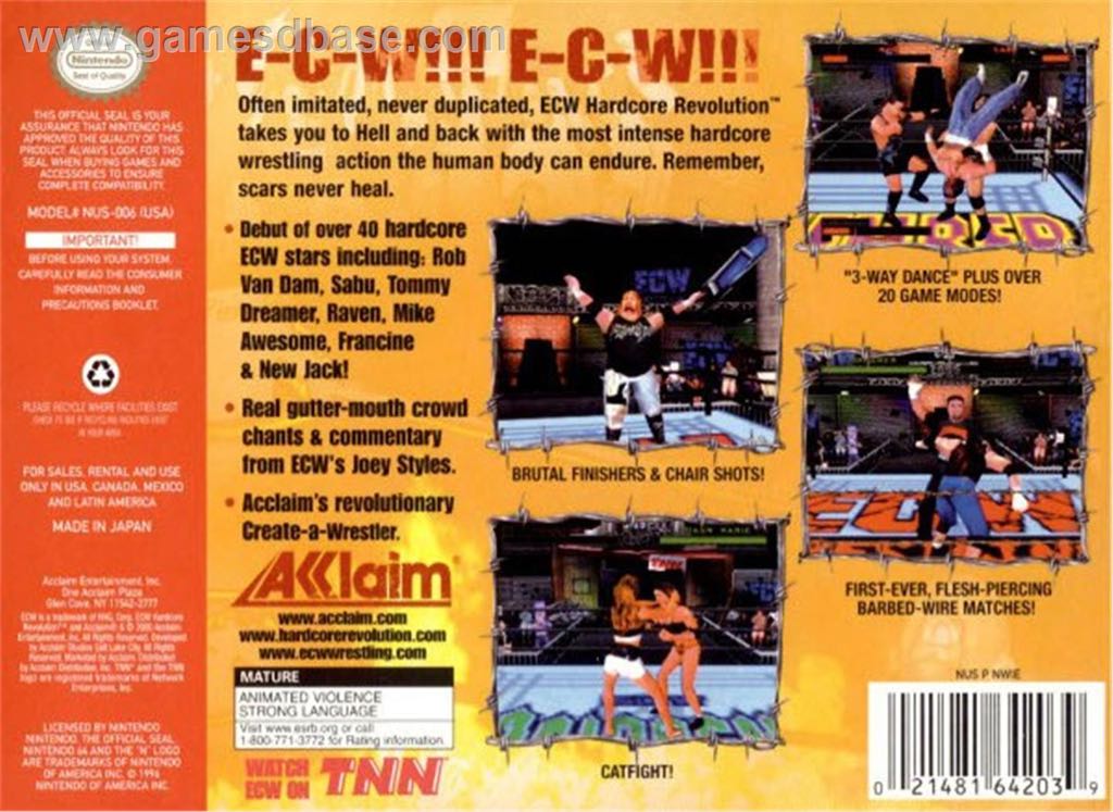 ECW: Hardcore Revolution - Nintendo 64 (N64) video game collectible - Main Image 2