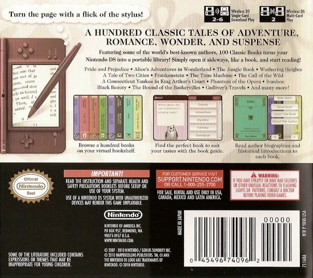 100 Classic Books - Nintendo DS (Nintendo - 1) video game collectible [Barcode 045496740962] - Main Image 2