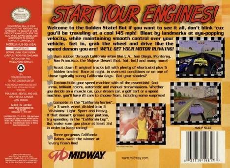 California Speed - Nintendo 64 (N64) (Midway - 4) video game collectible - Main Image 2