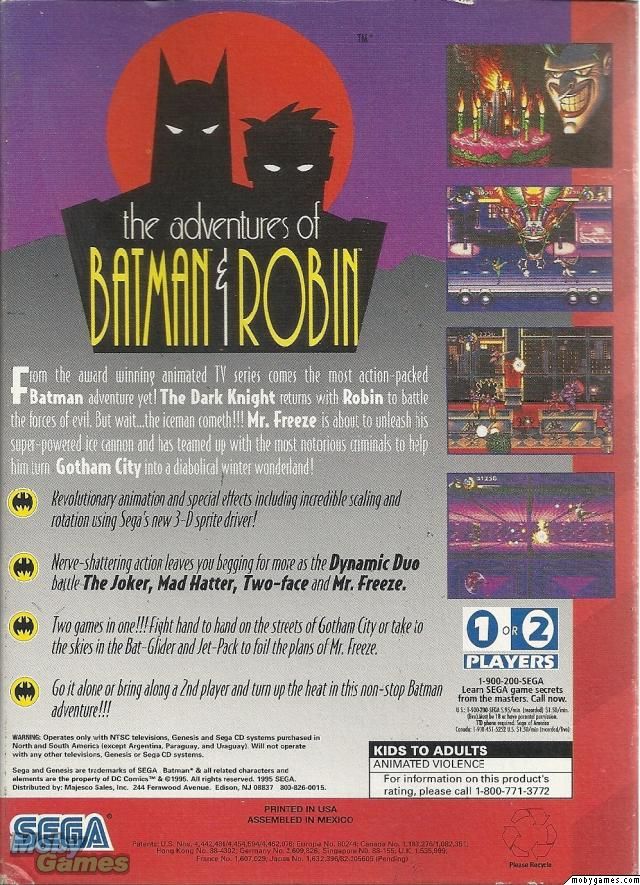 The Adventures of Batman & Robin - Sega Genesis (Mega Drive) video game collectible - Main Image 2