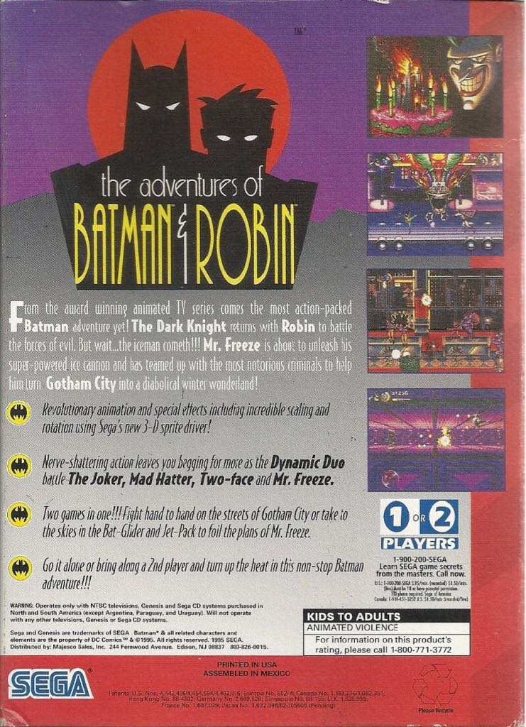 The Adventures of Batman & Robin  - Sega Genesis (Mega Drive) (Sega - 1-2) video game collectible - Main Image 2