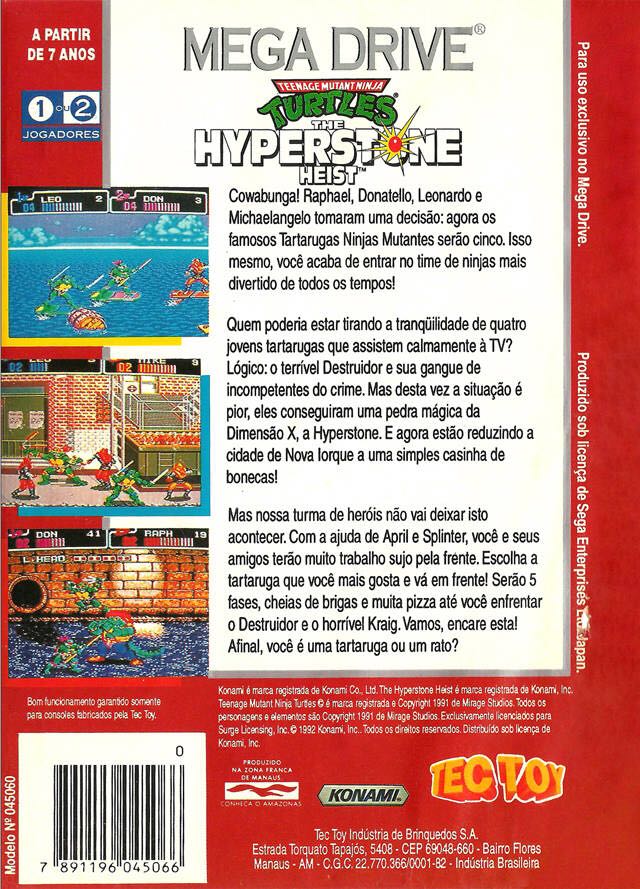 Teenage Mutant Ninja Turtles: The Hyperstone Heist - Sega Mega Drive (Tectoy) video game collectible - Main Image 2