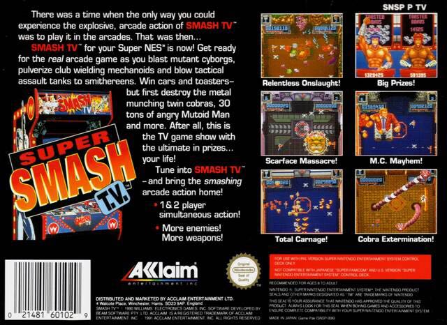 Super Smash T.V. - Nintendo Super Nintendo Entertainment System (SNES) (2) video game collectible - Main Image 2