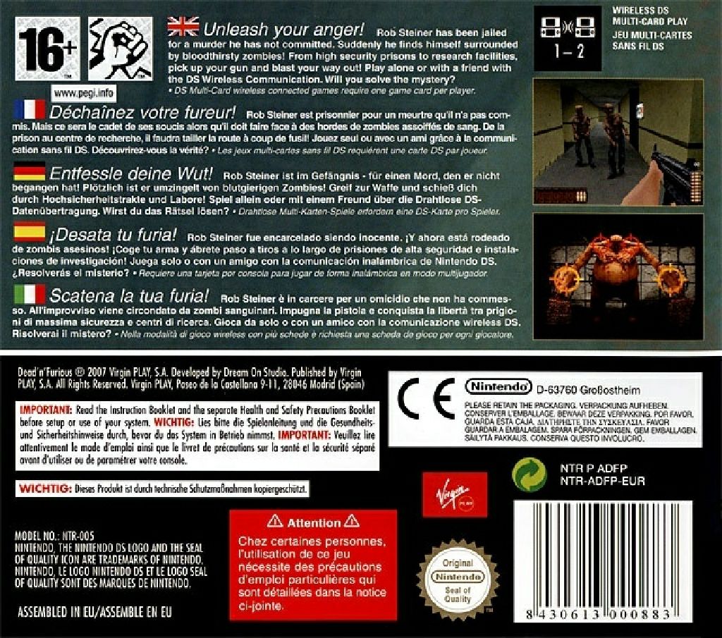 Dead’N’Furious - Nintendo DS video game collectible [Barcode 8430613000883] - Main Image 2
