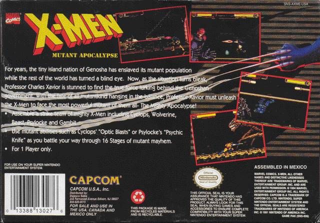 X-Men: Mutant Apocalypse - Nintendo Super Nintendo Entertainment System (SNES) (Capcom) video game collectible - Main Image 2
