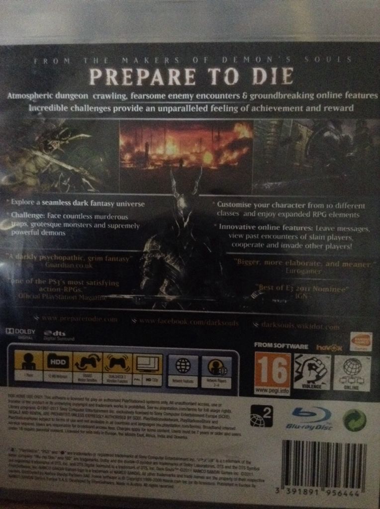 Dark Souls - Sony PlayStation 3 (PS3) (Bandi Namco Games - 2-4) video game collectible [Barcode 3391891956444] - Main Image 2