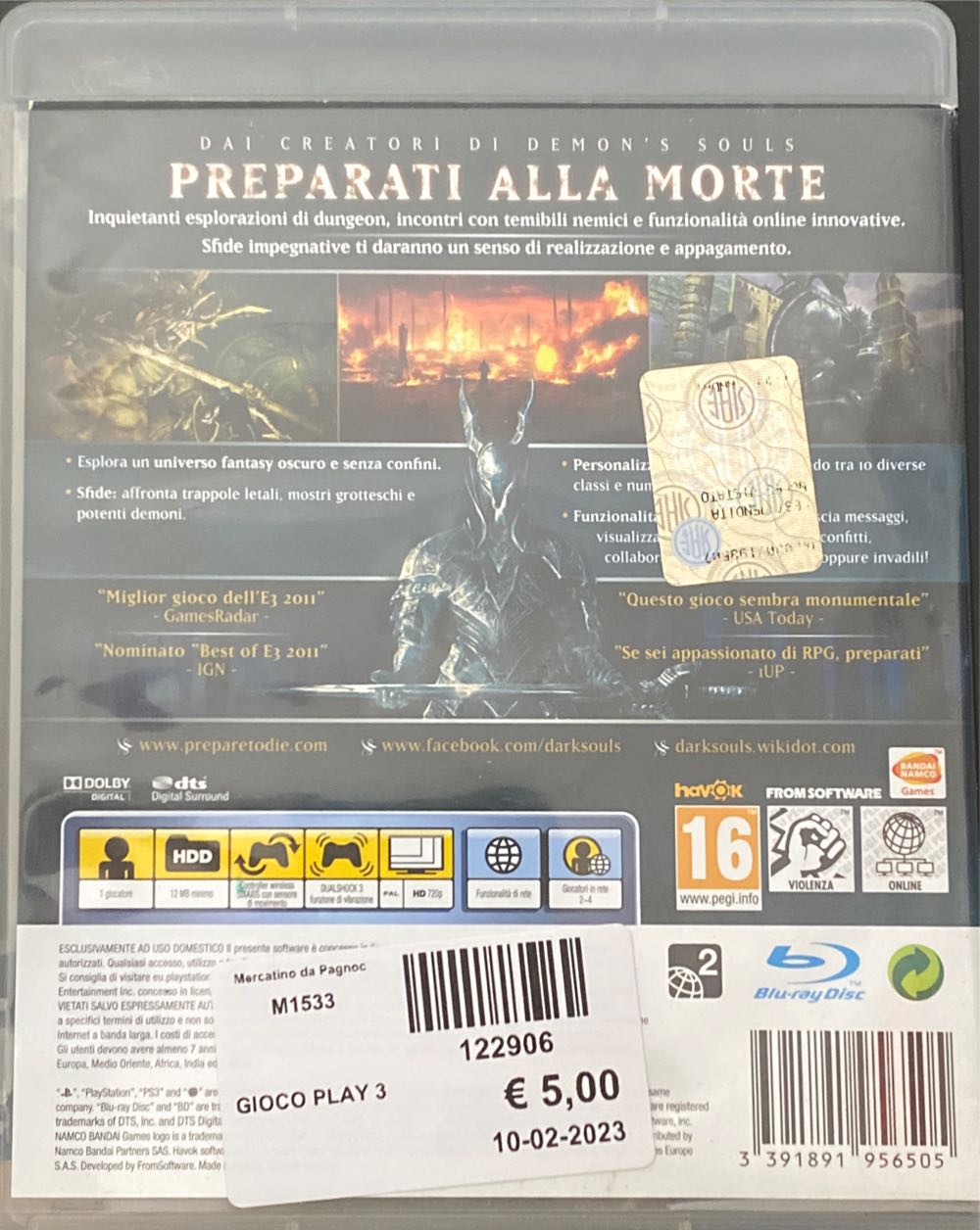 Dark Souls - Sony PlayStation 3 (PS3) (Namco Bandai Games - 1) video game collectible - Main Image 2
