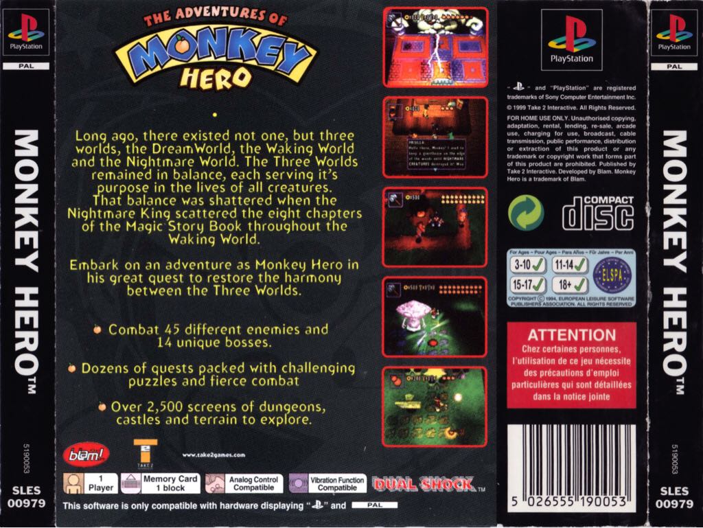 Monkey Hero - Sony PlayStation (Take 2 Interactive - 1) video game collectible [Barcode 5026555190053] - Main Image 2