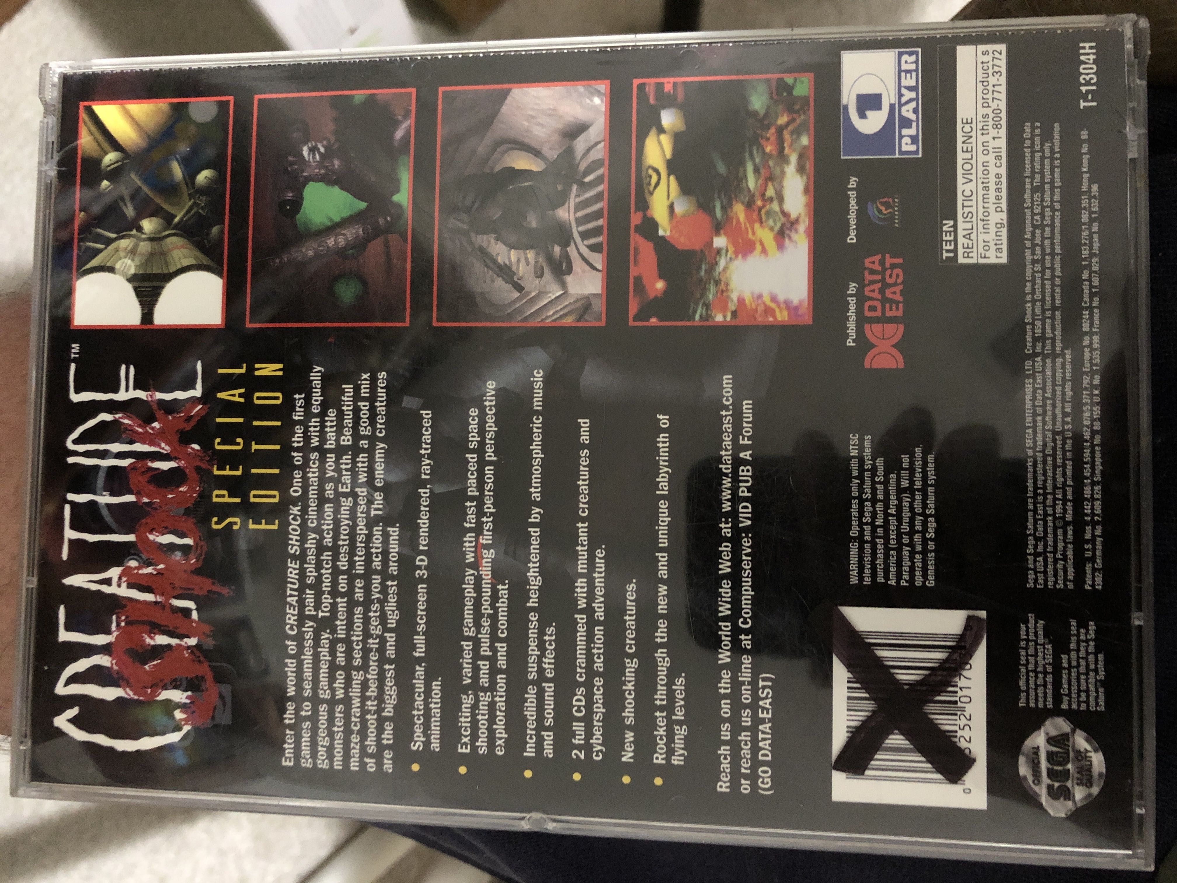 Creature Shock: Special Edition - Sega Saturn (Data East - 1) video game collectible [Barcode 013252017030] - Main Image 2