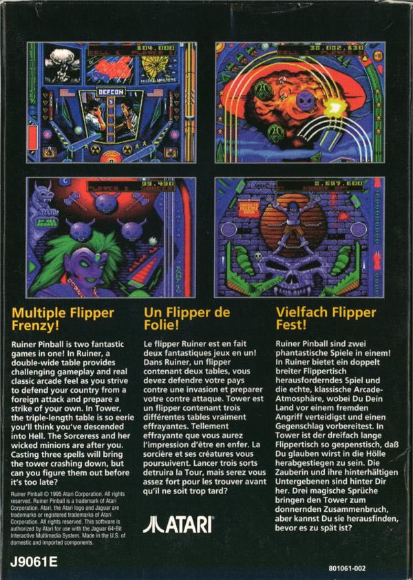 Ruiner Pinball - Atari Jaguar (Atari Corporation - 2) video game collectible [Barcode 077000400659] - Main Image 2