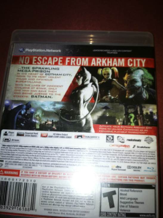 Batman: Arkham City - Sony PlayStation 3 (PS3) (WB Games - 1) video game collectible [Barcode 223929870336] - Main Image 2
