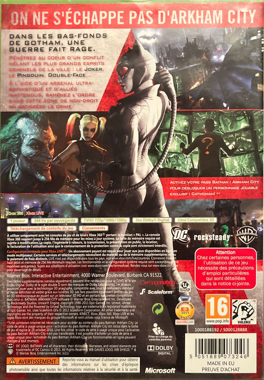 Batman: Arkham City - Microsoft Xbox 360 (Warner Bros. Interactive Entertainment - 1) video game collectible [Barcode 5051889073246] - Main Image 2