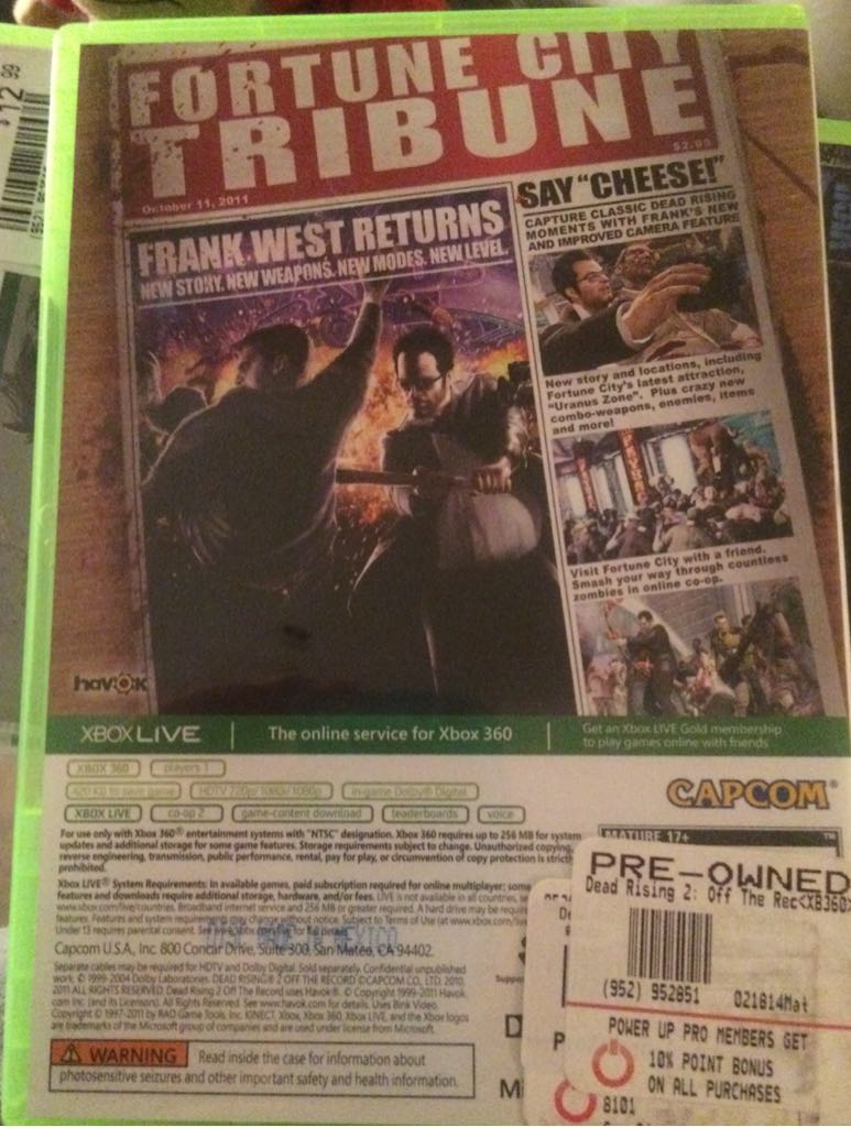 Dead Rising 2: Off the Record - Microsoft Xbox One (Capcom - 1-2) video game collectible - Main Image 2