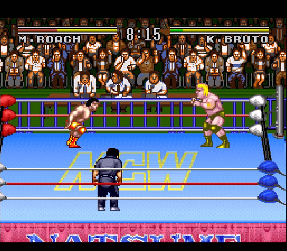 Natsume Championship Wrestling - Nintendo Super Nintendo Entertainment System (SNES) (Natsume - 1-4) video game collectible [Barcode 719593030034] - Main Image 3