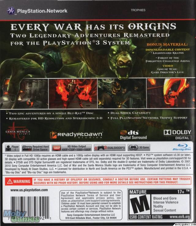 God Of War: Origins Collection - Sony PlayStation 3 (PS3) video game collectible [Barcode 711779822921] - Main Image 2