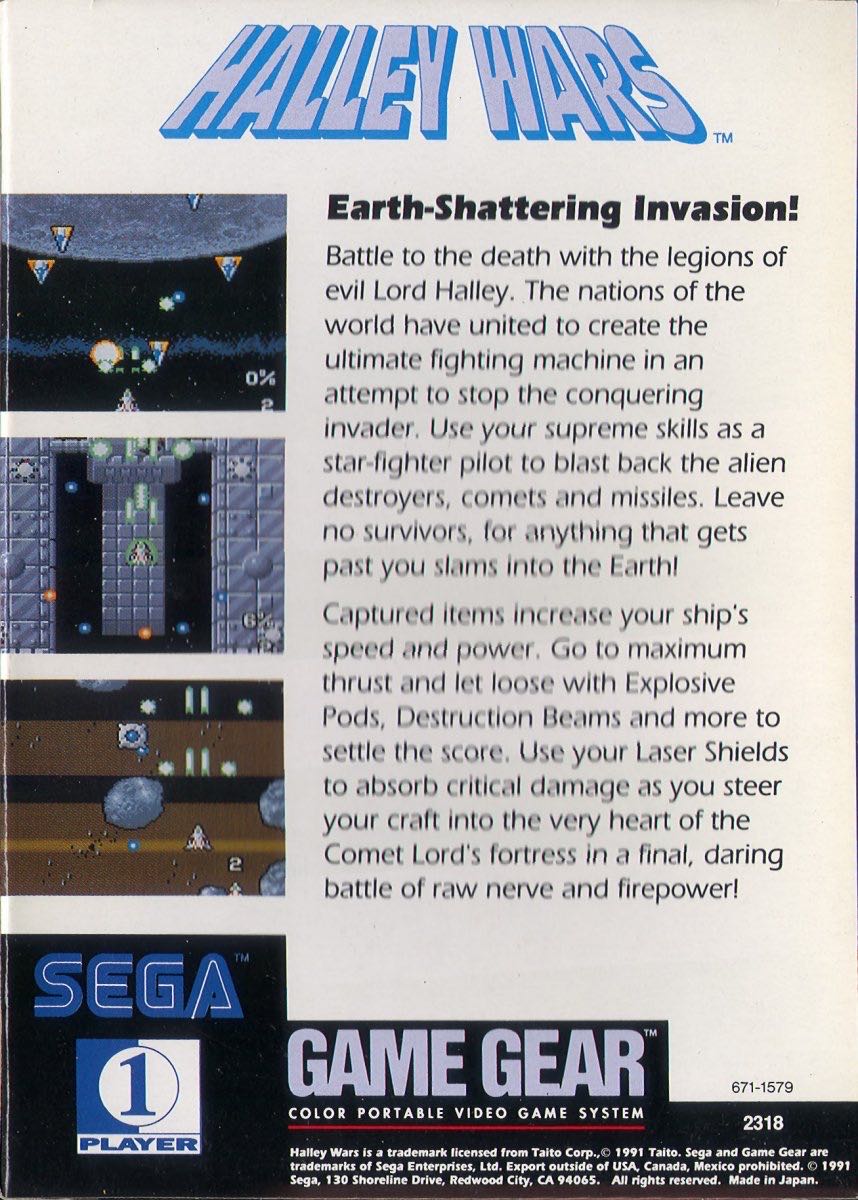 Halley Wars - Sega Game Gear (Sega - 1) video game collectible - Main Image 2