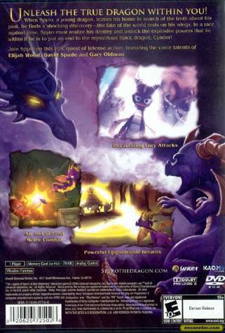 The Legend Of Spyro: A New Beginning - Sony PlayStation 2 (PS2) (Sierra Entertainment - 1) video game collectible [Barcode 020626725026] - Main Image 2