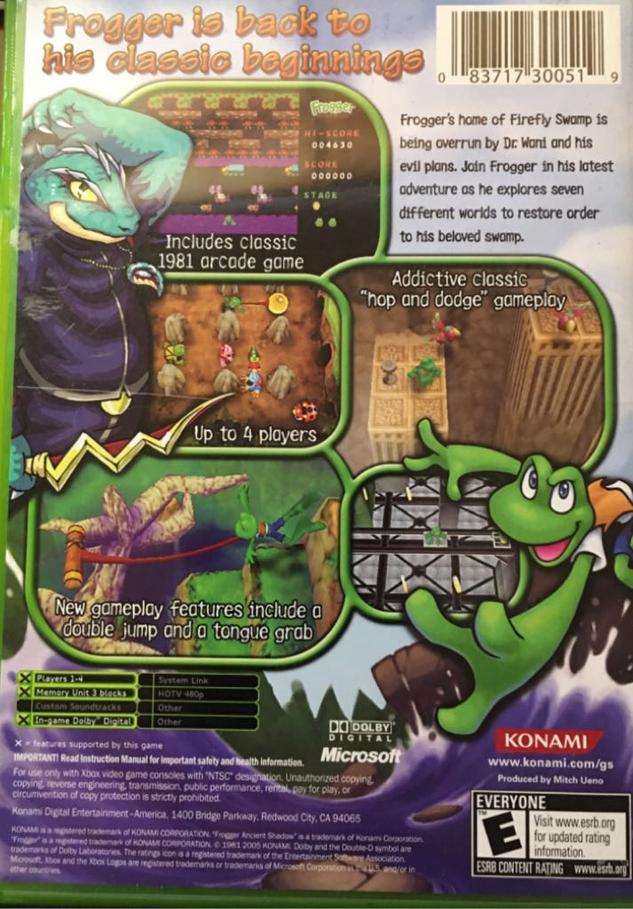 Xbox Frogger: Ancient Shadow - Microsoft Xbox (Konami - 4) video game collectible [Barcode 083717300519] - Main Image 2