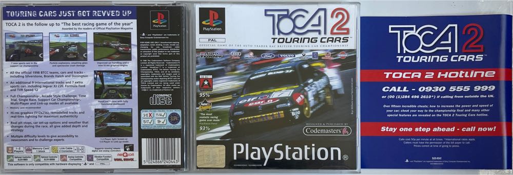 TOCA 2 Touring Cars - Sony PlayStation (Codemasters - 2) video game collectible [Barcode 5024866240443] - Main Image 4