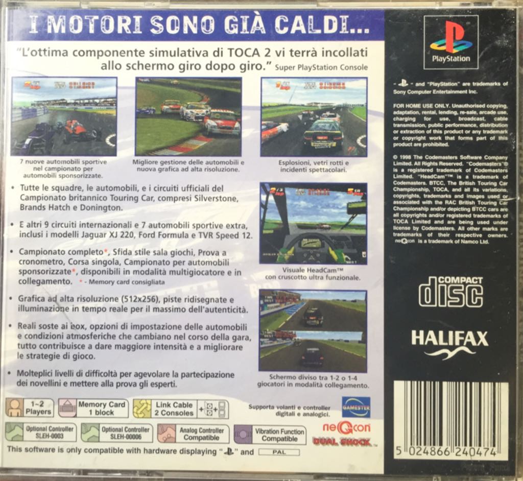 TOCA Touring Cars 2 - Sony PlayStation (Halifax - 2) video game collectible [Barcode 5024866240474] - Main Image 2