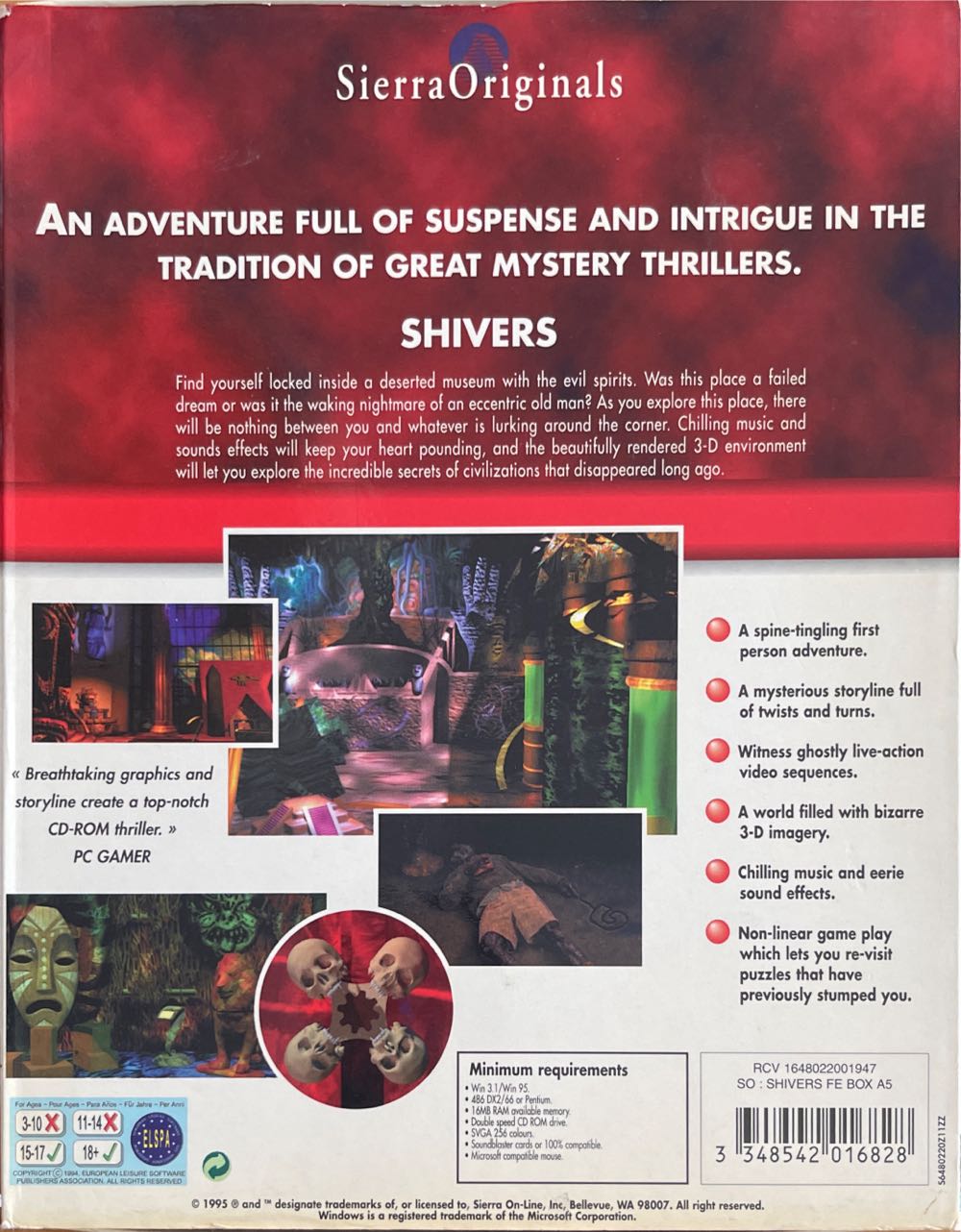 Shivers - PC (Sierra On-Line) video game collectible [Barcode 3348542016828] - Main Image 2
