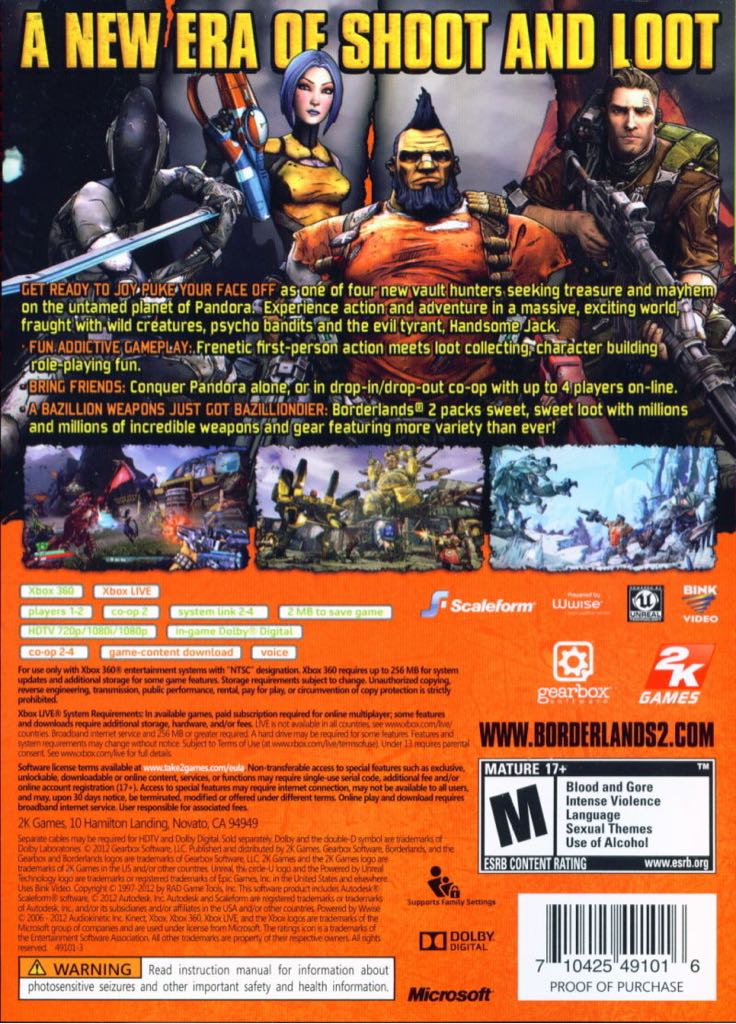 Borderlands 2 - Microsoft Xbox 360 (2K Games - 1-4) video game collectible [Barcode 5026555255226] - Main Image 2
