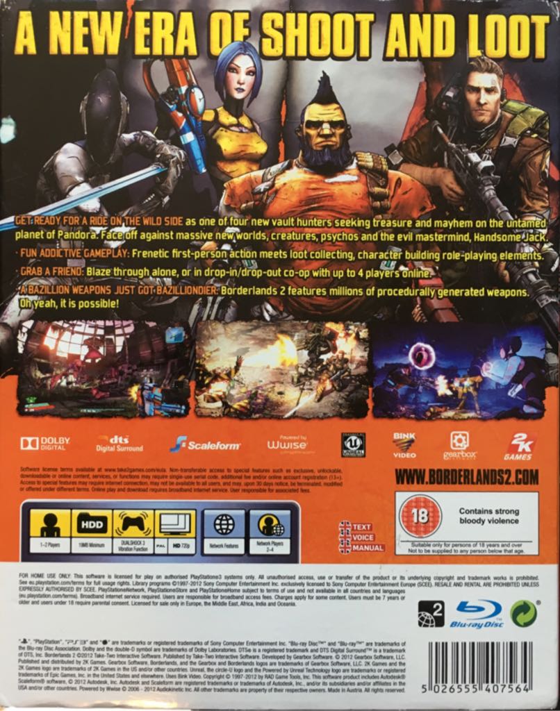 Borderlands 2 - Sony PlayStation 3 (PS3) (2K - 1) video game collectible [Barcode 5026555407564] - Main Image 2