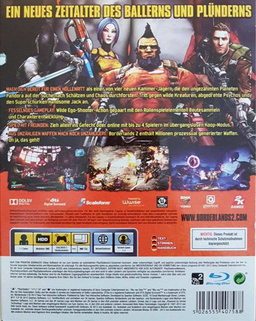 Borderlands 2 - Sony PlayStation 3 (PS3) (2K Games - 1-2) video game collectible [Barcode 5026555407618] - Main Image 2