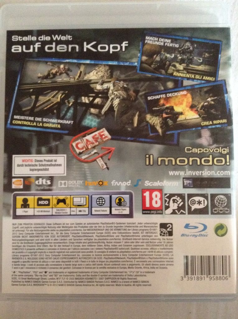 Inversion - Sony PlayStation 3 (PS3) (Bandai Namco Games) video game collectible [Barcode 3391891958806] - Main Image 2