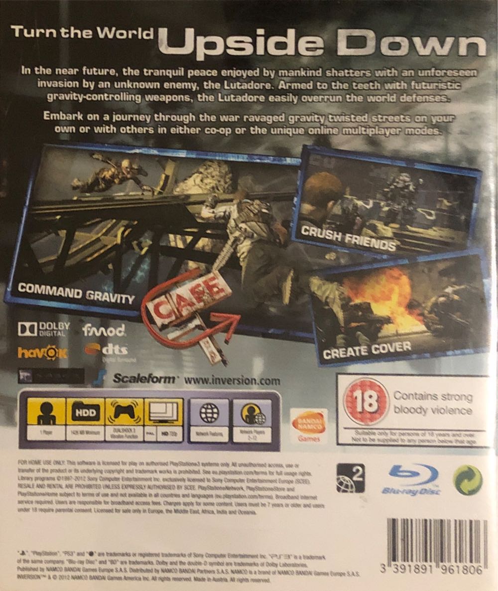 Inversion - Sony PlayStation 3 (PS3) (Namco Bandai - 12) video game collectible [Barcode 3391891961806] - Main Image 2