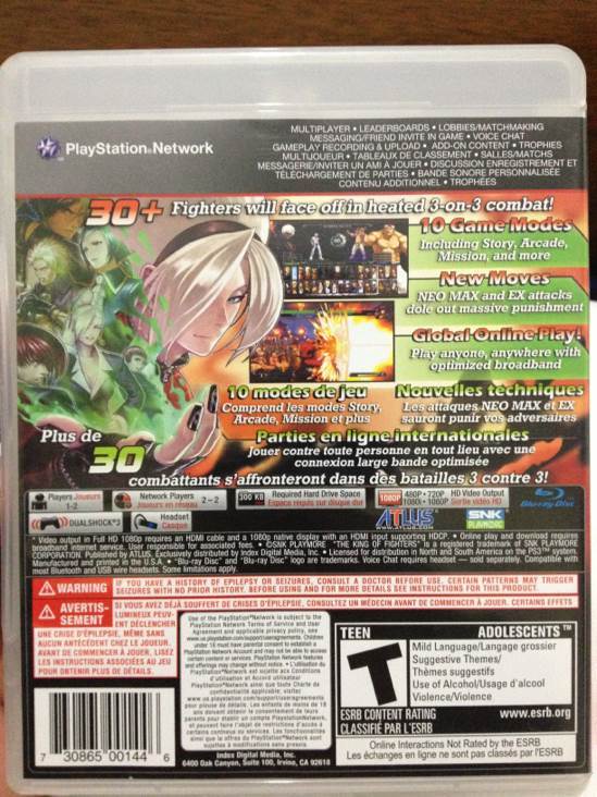 The King Of Fighters XIII with The King Of Soundtracks Bonus - Sony PlayStation 3 (PS3) (Atlus - 1-2) video game collectible [Barcode 730865001446] - Main Image 2