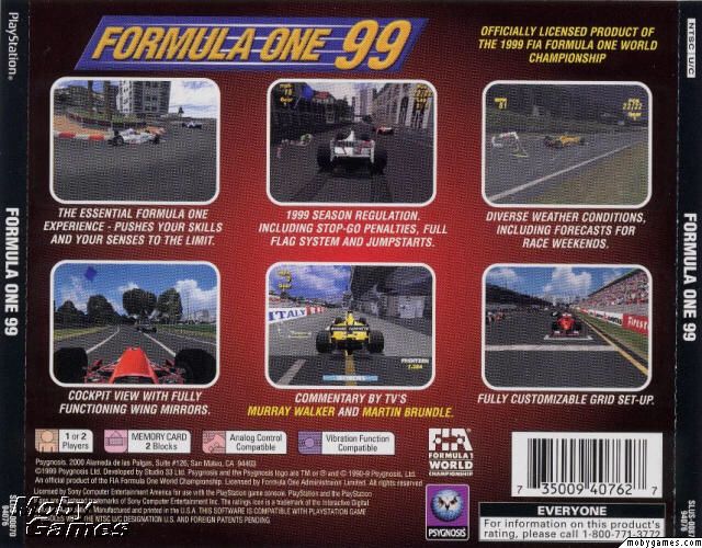 Formula One 99 - Sony PlayStation video game collectible - Main Image 2