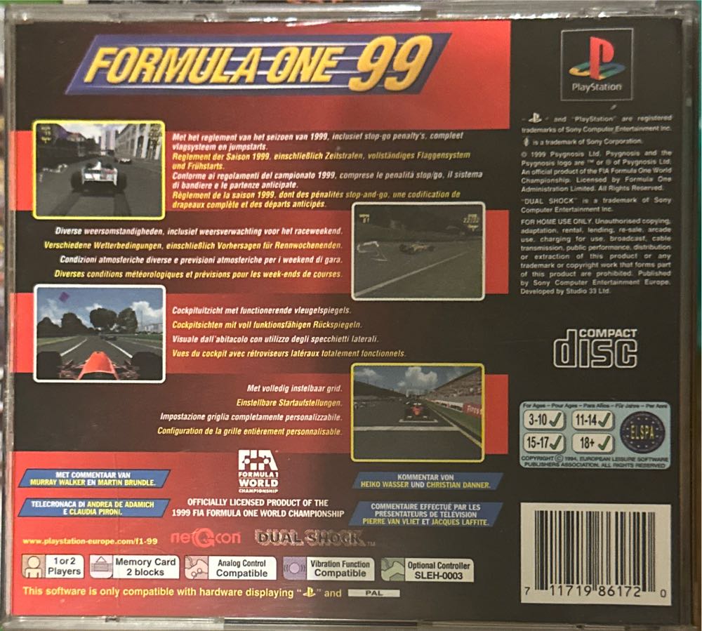Formula One 99 - Sony PlayStation (2) video game collectible - Main Image 2