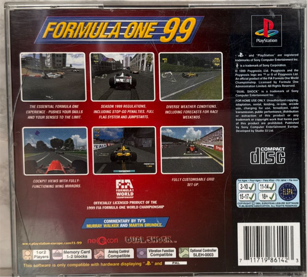 Formula One 99 - Sony PlayStation video game collectible - Main Image 3