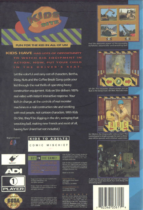 Kids On Site - Sega CD (Digital Pictures - 1) video game collectible [Barcode 782346036119] - Main Image 2
