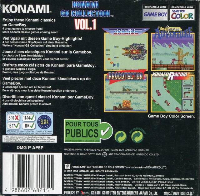 Konami GB Collection  Vol.1 - Nintendo Game Boy Color video game collectible - Main Image 2