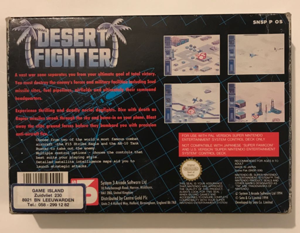 Desert Fighter - Nintendo Super Nintendo Entertainment System (SNES) video game collectible - Main Image 2