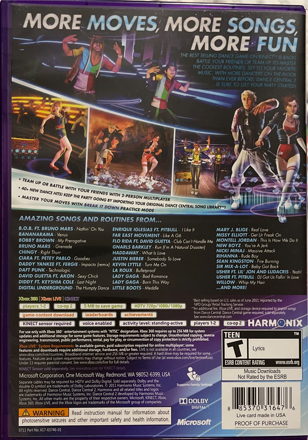 Dance Central 2 - Microsoft Xbox 360 (Harmonix Music Systems - 2) video game collectible [Barcode 885370316476] - Main Image 3